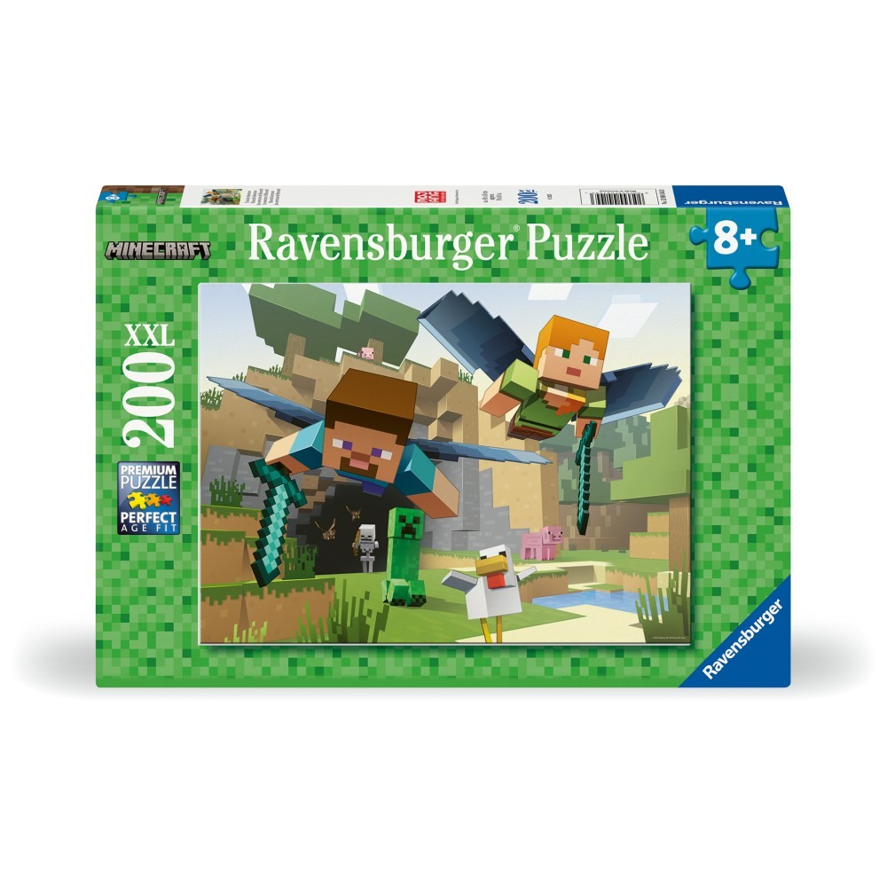 Puzzle 200 piese Ravensburger Aventurile Minecraft XXL - poza 1