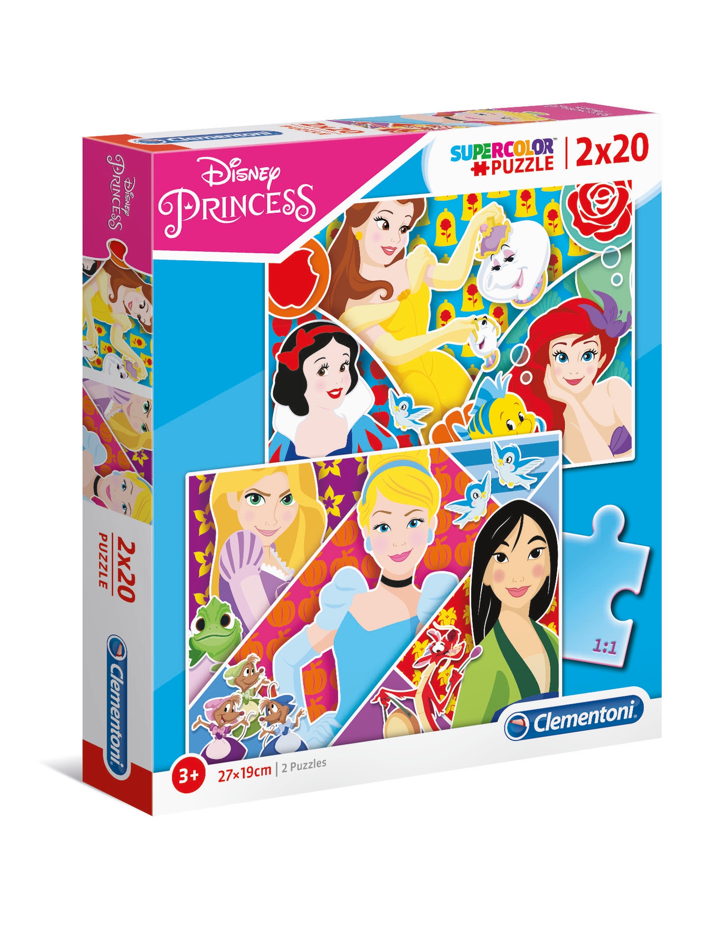 Puzzle 2x20 piese Clementoni Disney Princess - poza 1