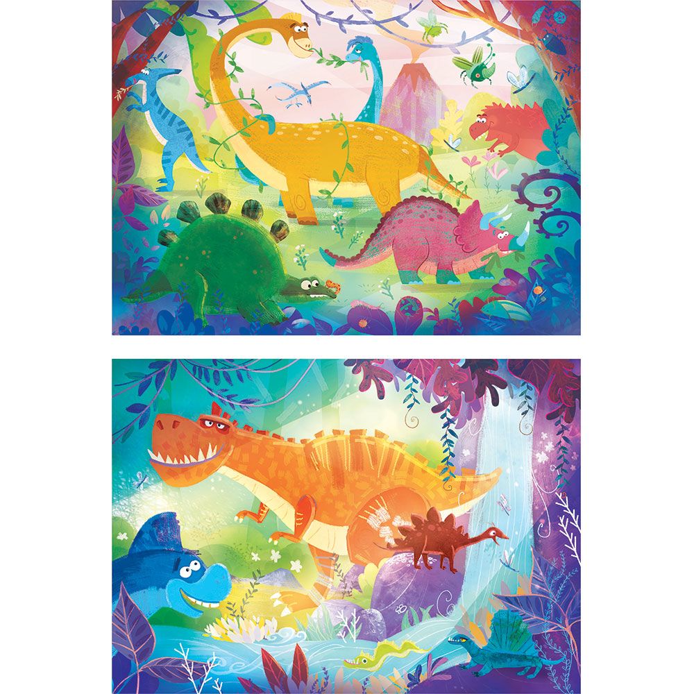 Puzzle 2x20 piese Clementoni Funny Dinos - poza 2