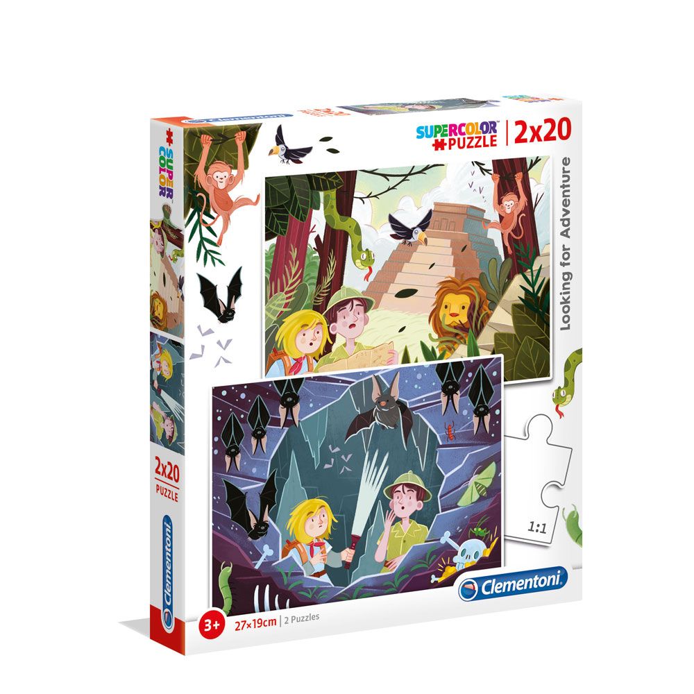 Puzzle 2x20 piese Clementoni Looking For Adventure - poza 1