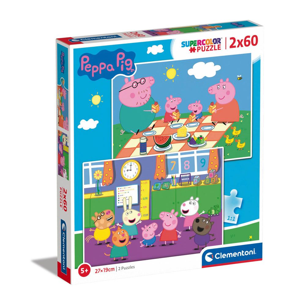 Puzzle 2x60 piese Clementoni Peppa Pig - poza 1
