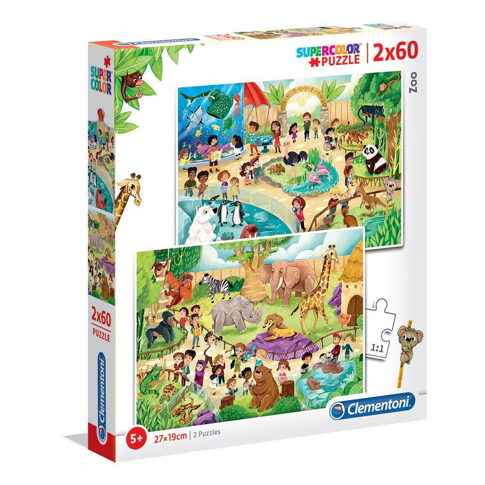 Puzzle 2x60 piese Clementoni Zoo - poza 1