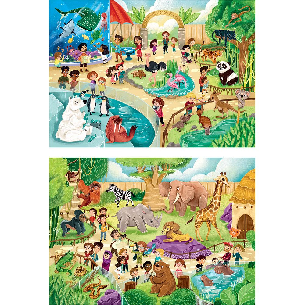 Puzzle 2x60 piese Clementoni Zoo - poza 2