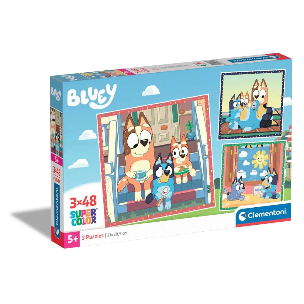 Puzzle 3 x 48 piese Clementoni Bluey 25308 - poza 1