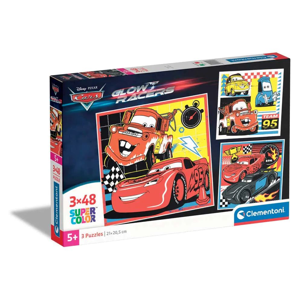 Puzzle 3 x 48 piese Clementoni Cars 25309 - poza 1