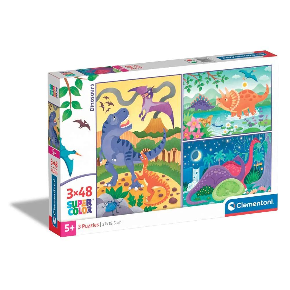 Puzzle 3 x 48 piese Clementoni Dinosaurs 25288 - poza 1