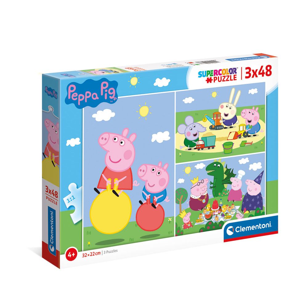 Puzzle 3 x 48 piese Clementoni Peppa Pig 25263 - poza 1