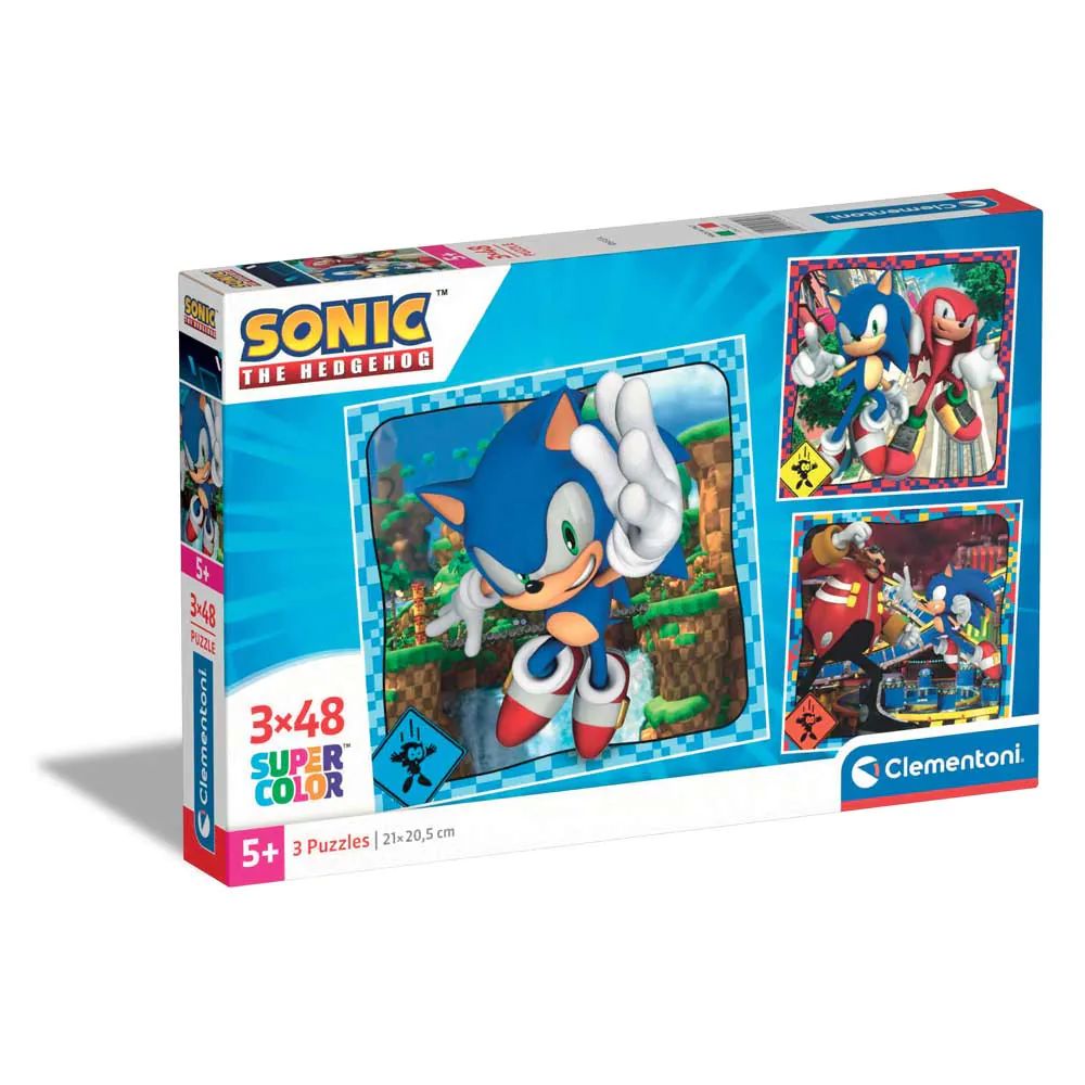 Puzzle 3 x 48 piese Clementoni Sonic 25320 - poza 1