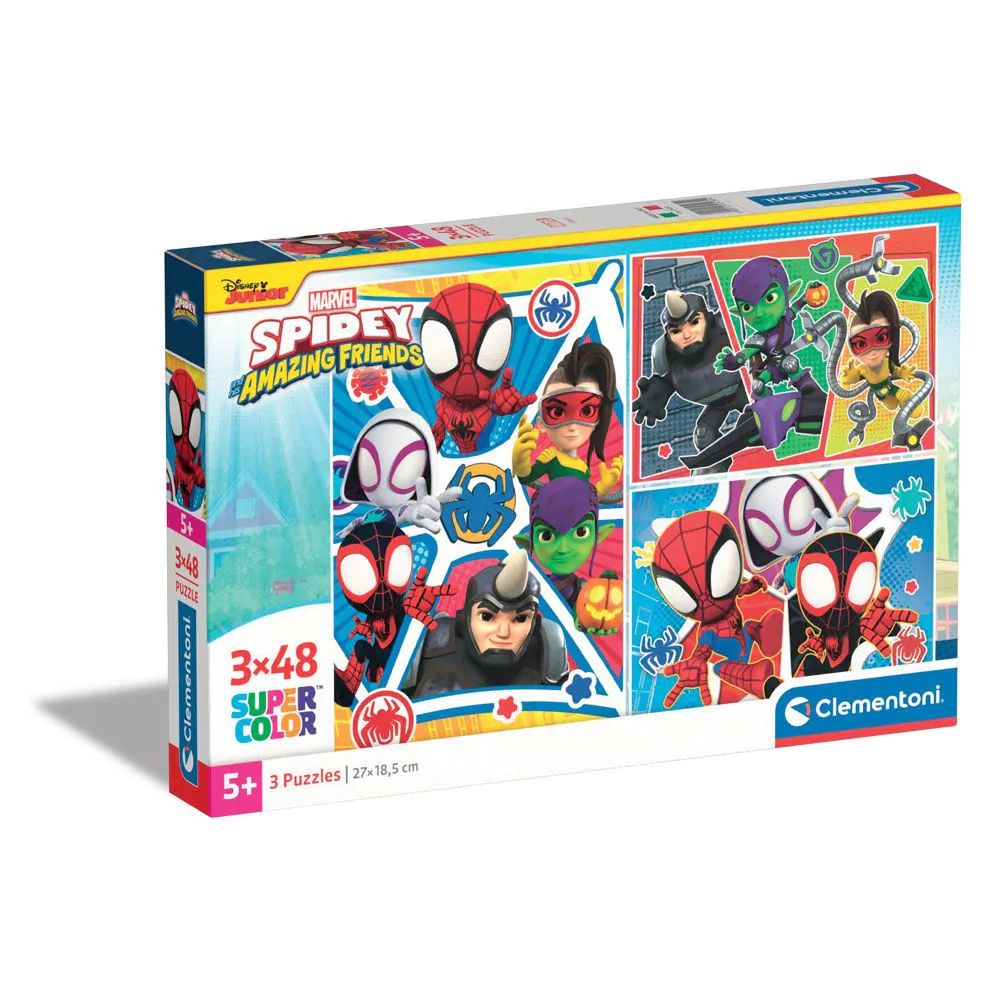 Puzzle 3 x 48 piese Clementoni Spidey and His Amazing Friends 25282 - poza 1