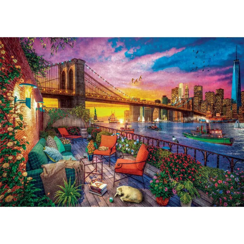 Puzzle 3000 piese Clementoni Manhatan Balcony Sunset 33552 - poza 2