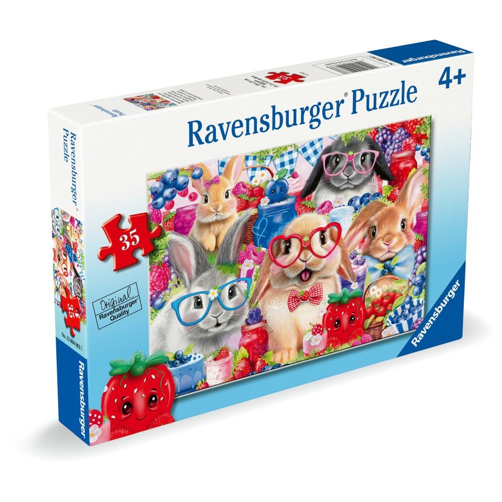 Puzzle 35 piese Ravensburger Iepurasi si fructe de padure - poza 2