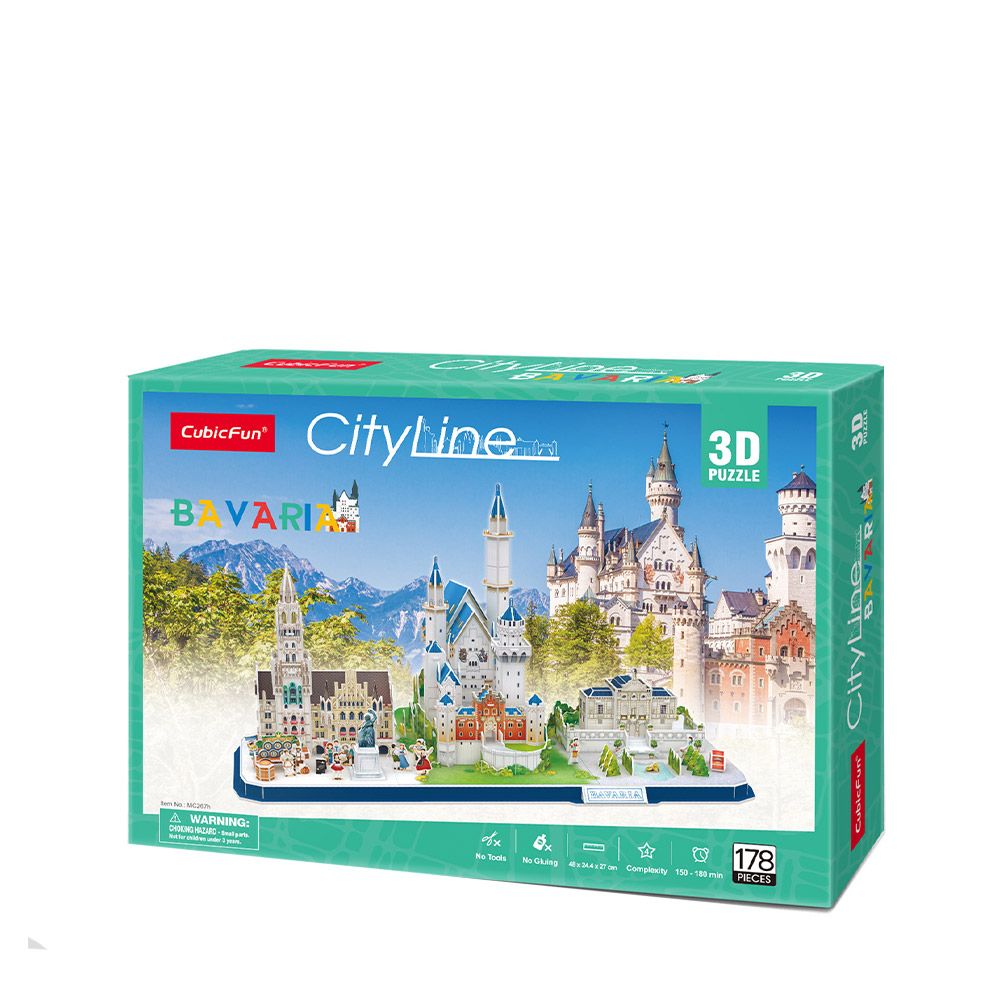 Puzzle 3D 178 piese Cubic Fun City Line Bavaria - poza 2