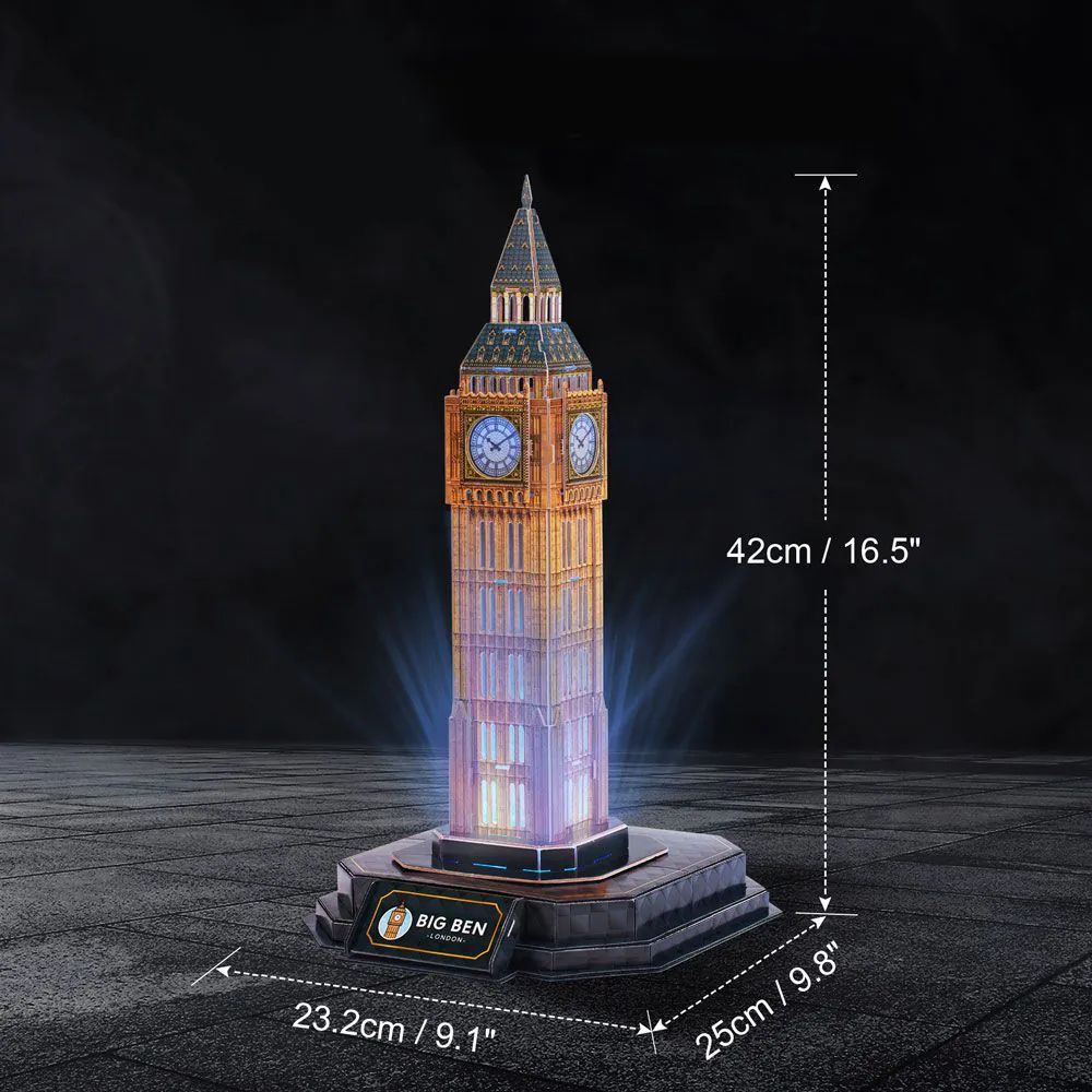Puzzle 3D Big Ben London Night Edition cu LED 32 piese - poza 5