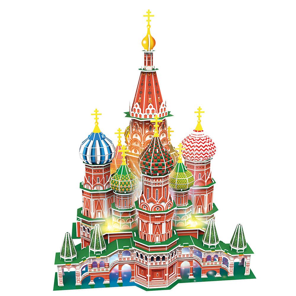 Puzzle 3d cu led Cubic Fun 224 piese Catedrala Sfantul Vasile - poza 3