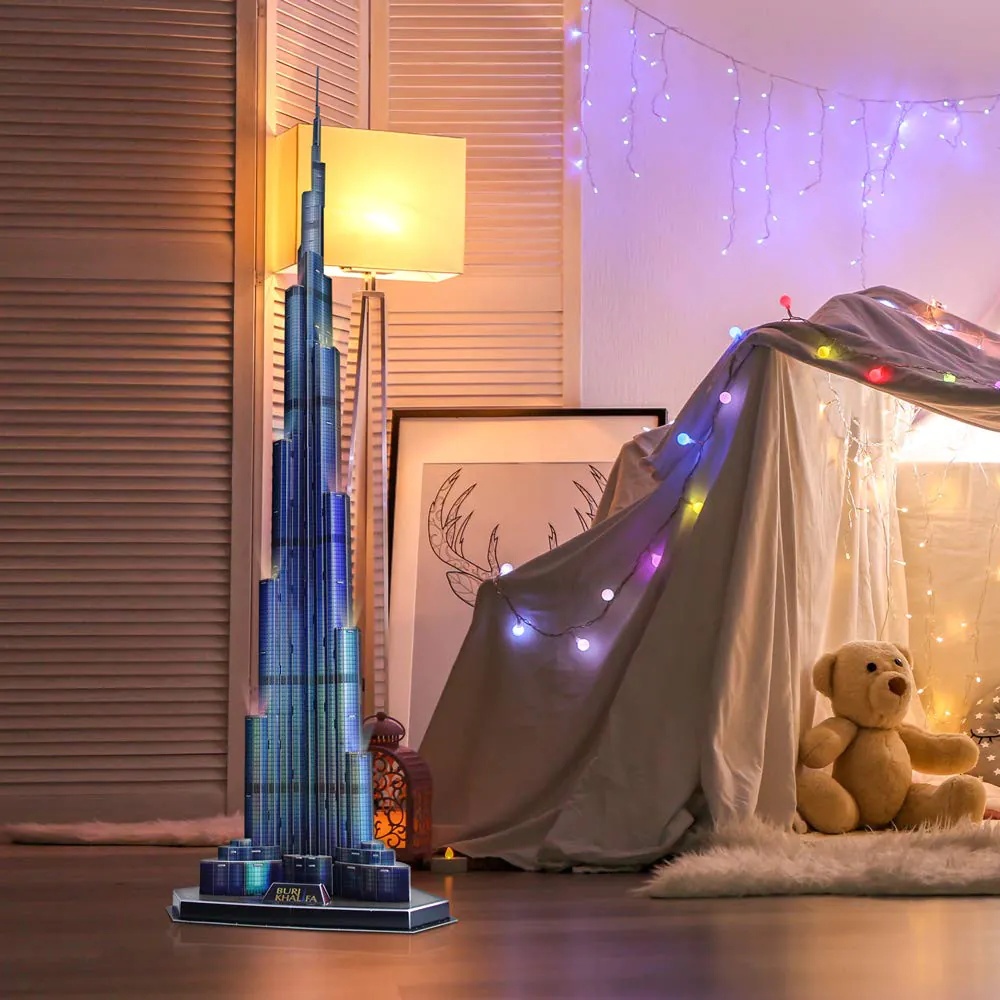 Puzzle 3D cu LED Cubic Fun Burj Khalifa 136 piese - poza 2