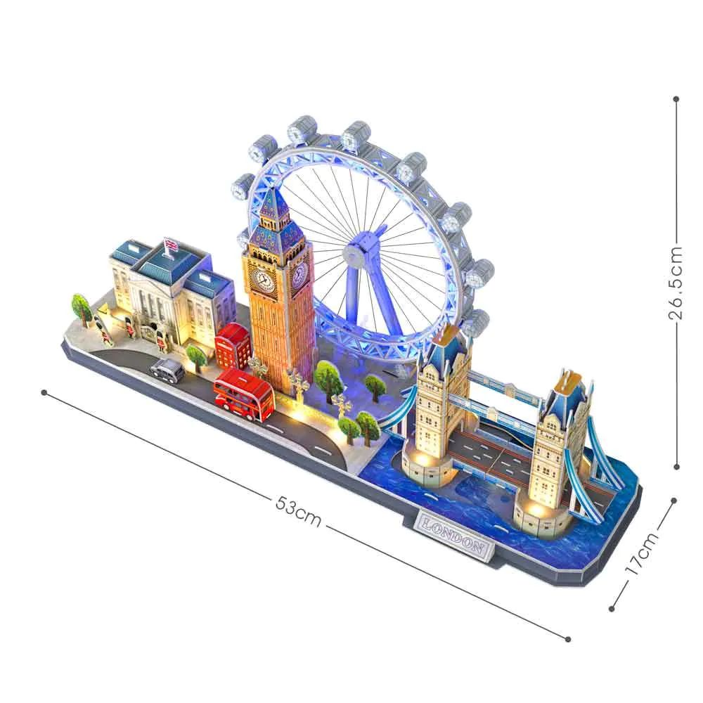 Puzzle 3D cu led Cubic Fun City Line London 186 piese - poza 2