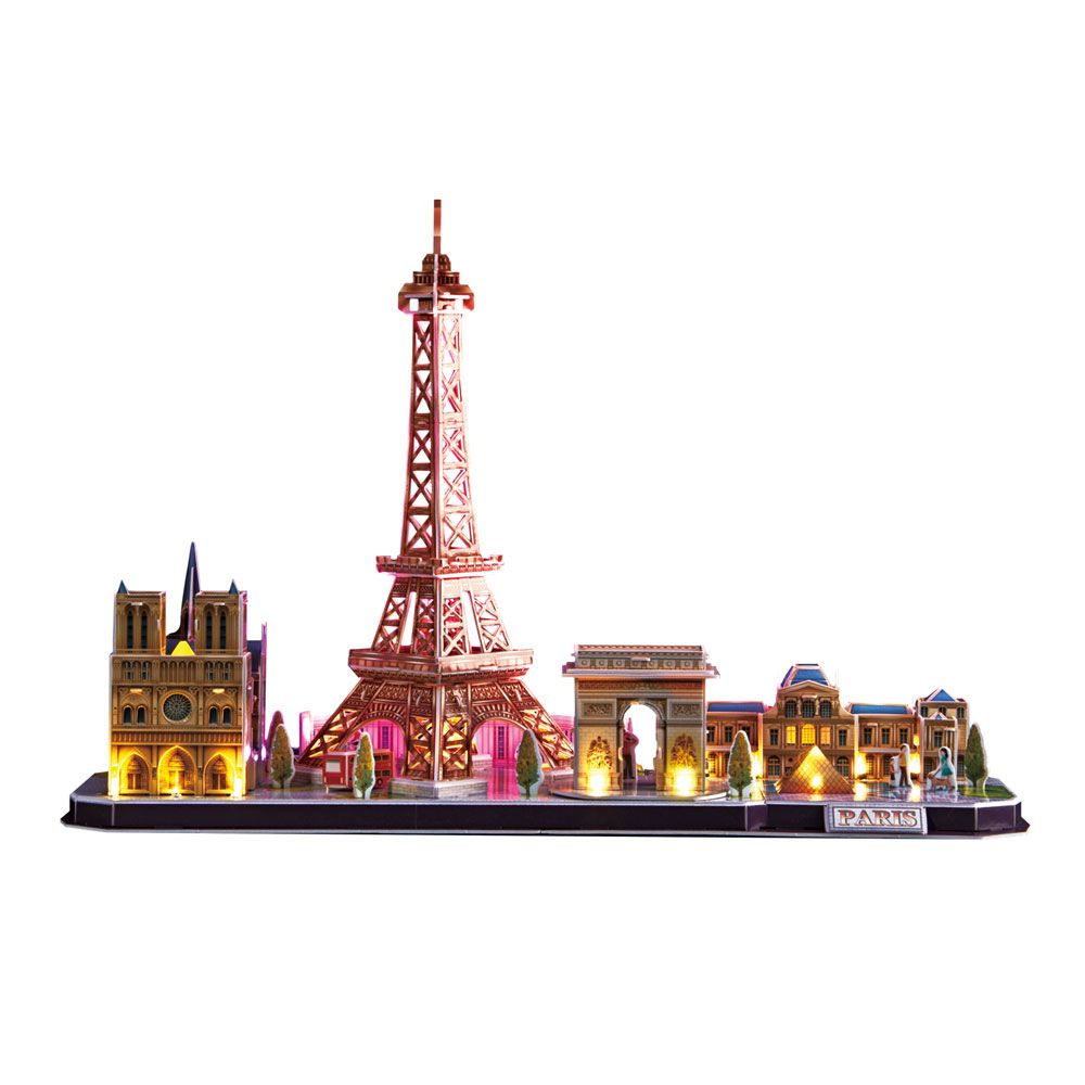 Puzzle 3D cu LED Cubic Fun City Line Paris 115 piese - poza 4