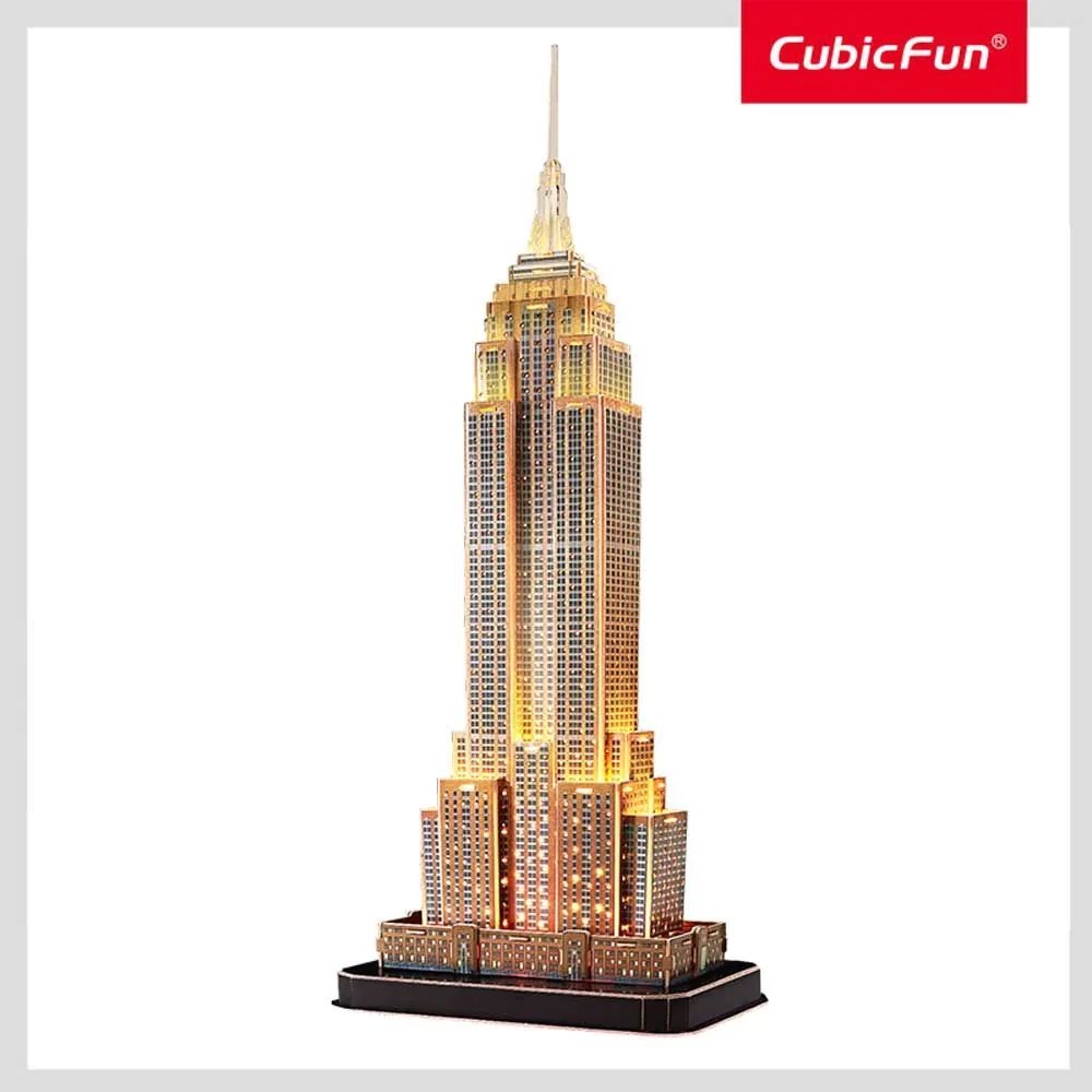 Puzzle 3D cu LED Cubic Fun Empire State Building Night Edition 37 piese - poza 4