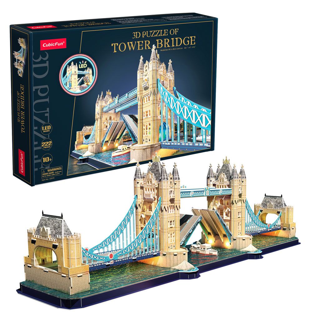 Puzzle 3D cu led Cubic Fun Tower Bridge 222 piese - poza 1