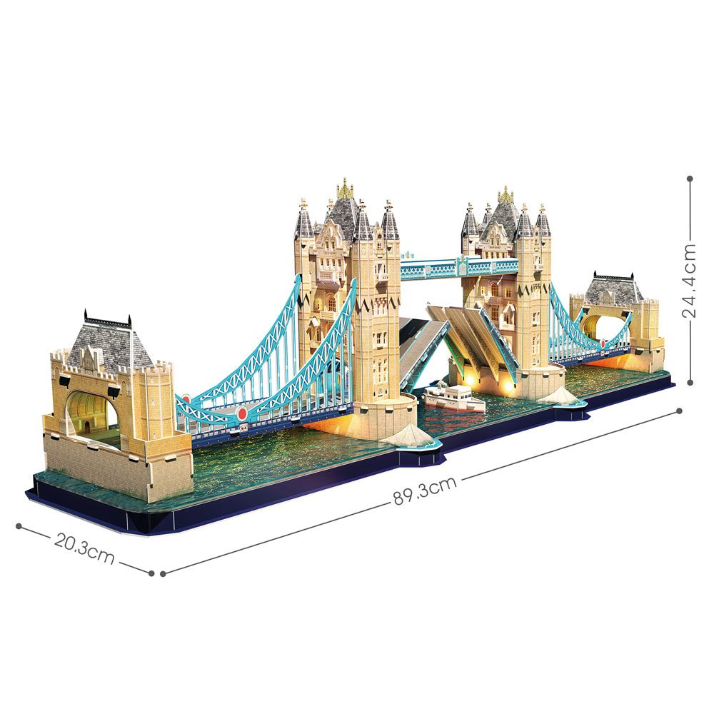 Puzzle 3D cu led Cubic Fun Tower Bridge 222 piese - poza 4