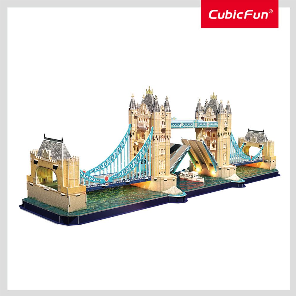Puzzle 3D cu led Cubic Fun Tower Bridge 222 piese - poza 5