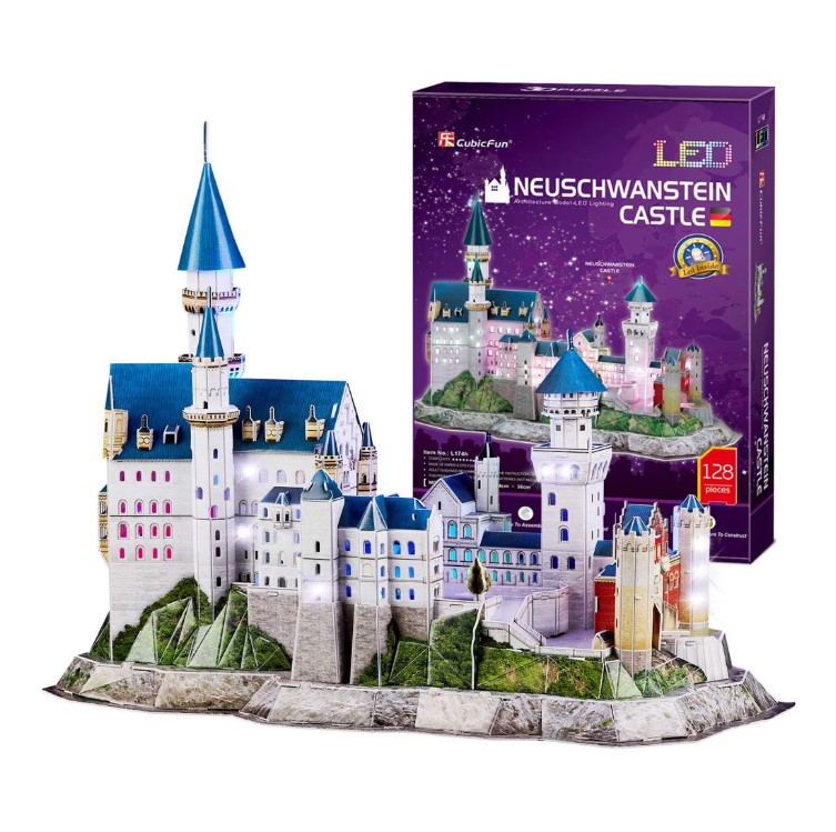 Puzzle 3D cu leduri Cubic Fun 128 piese Castelul Neuschwanstein - poza 1