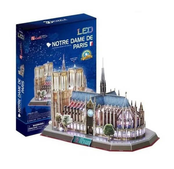 Puzzle 3D cu leduri Cubic Fun 149 piese Catedrala Notre Dame - poza 1