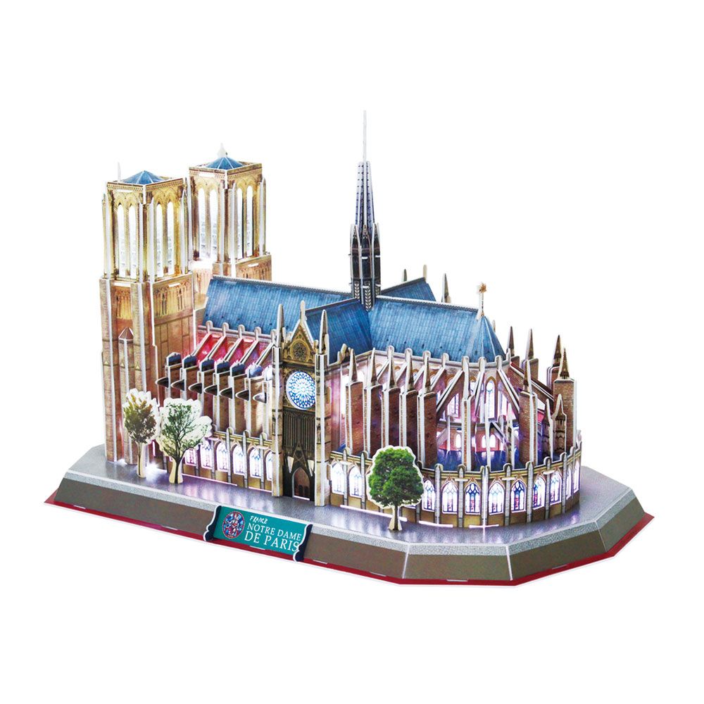 Puzzle 3D cu leduri Cubic Fun 149 piese Catedrala Notre Dame - poza 3