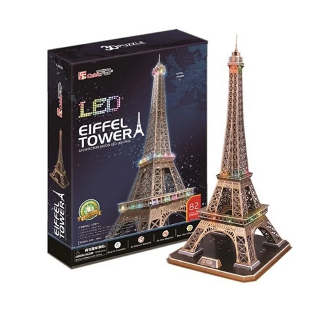 Puzzle 3D cu leduri Cubic Fun 84 piese Turnul Eiffel - poza 1