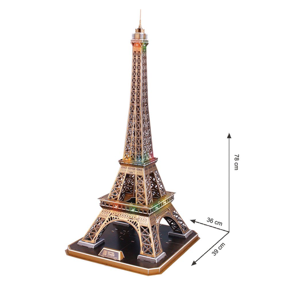 Puzzle 3D cu leduri Cubic Fun 84 piese Turnul Eiffel - poza 3