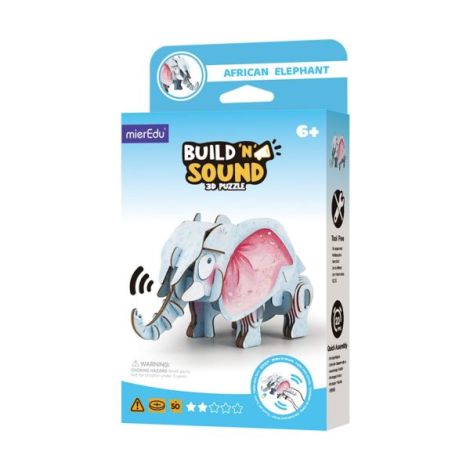 Puzzle 3D cu sunete - Elefant african, Build n Sound - poza 1