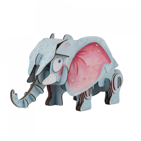 Puzzle 3D cu sunete - Elefant african, Build n Sound - poza 2