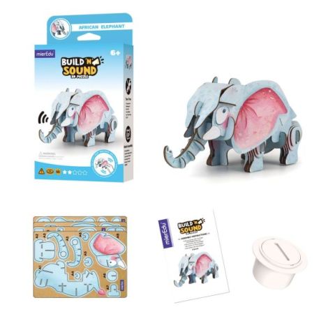 Puzzle 3D cu sunete - Elefant african, Build n Sound - poza 4