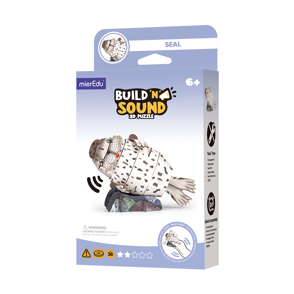 Puzzle 3D cu sunete - Foca, Build n Sound