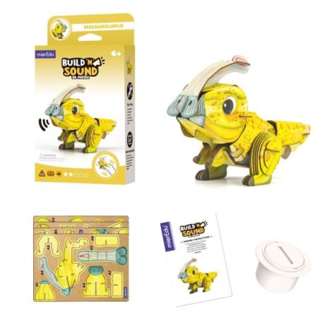 Puzzle 3D cu sunete - Parasaurolophus, Build n Sound - poza 3