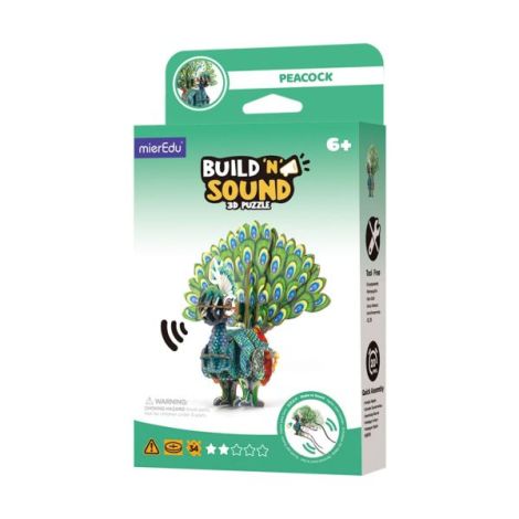 Puzzle 3D cu sunete - Paun, Build n Sound - poza 1