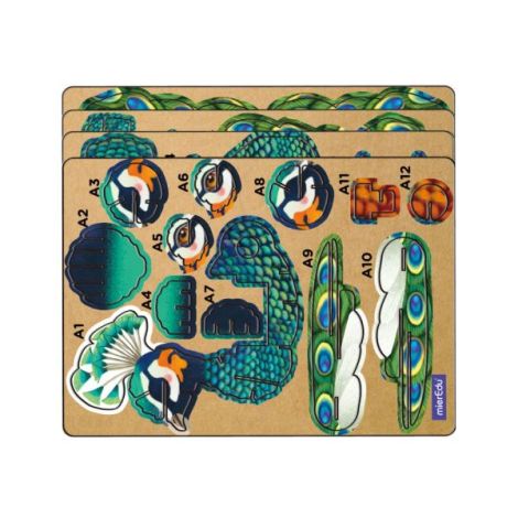 Puzzle 3D cu sunete - Paun, Build n Sound - poza 3