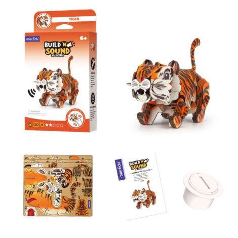 Puzzle 3D cu sunete - Tigru, Build n Sound - poza 4