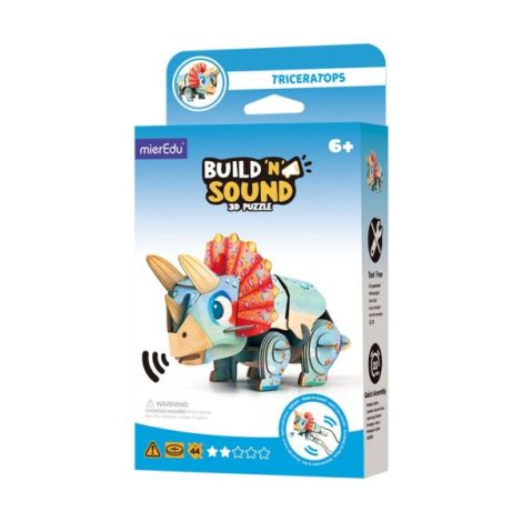 Puzzle 3D cu sunete - Triceratops, Build n Sound - poza 1
