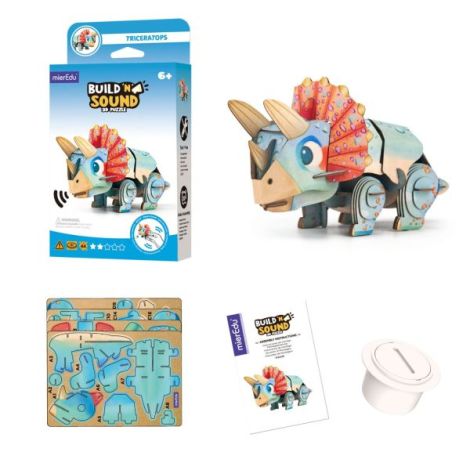 Puzzle 3D cu sunete - Triceratops, Build n Sound - poza 2