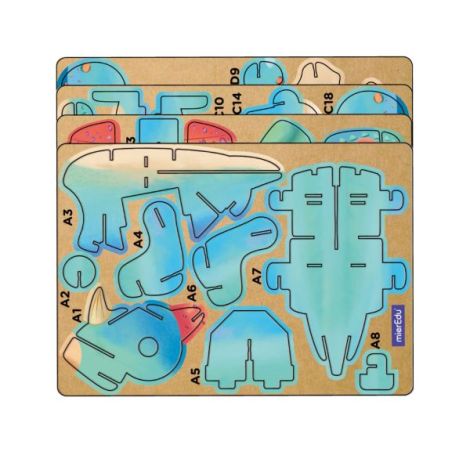 Puzzle 3D cu sunete - Triceratops, Build n Sound - poza 4