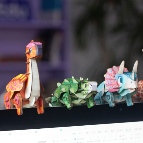 Puzzle 3D cu sunete - Triceratops, Build n Sound - poza 5