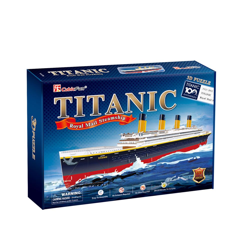 Puzzle 3D Cubic Fun 113 piese Titanic - poza 1