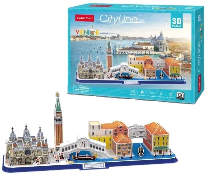 Puzzle 3D Cubic Fun 126 piese City Line Venice - poza 1