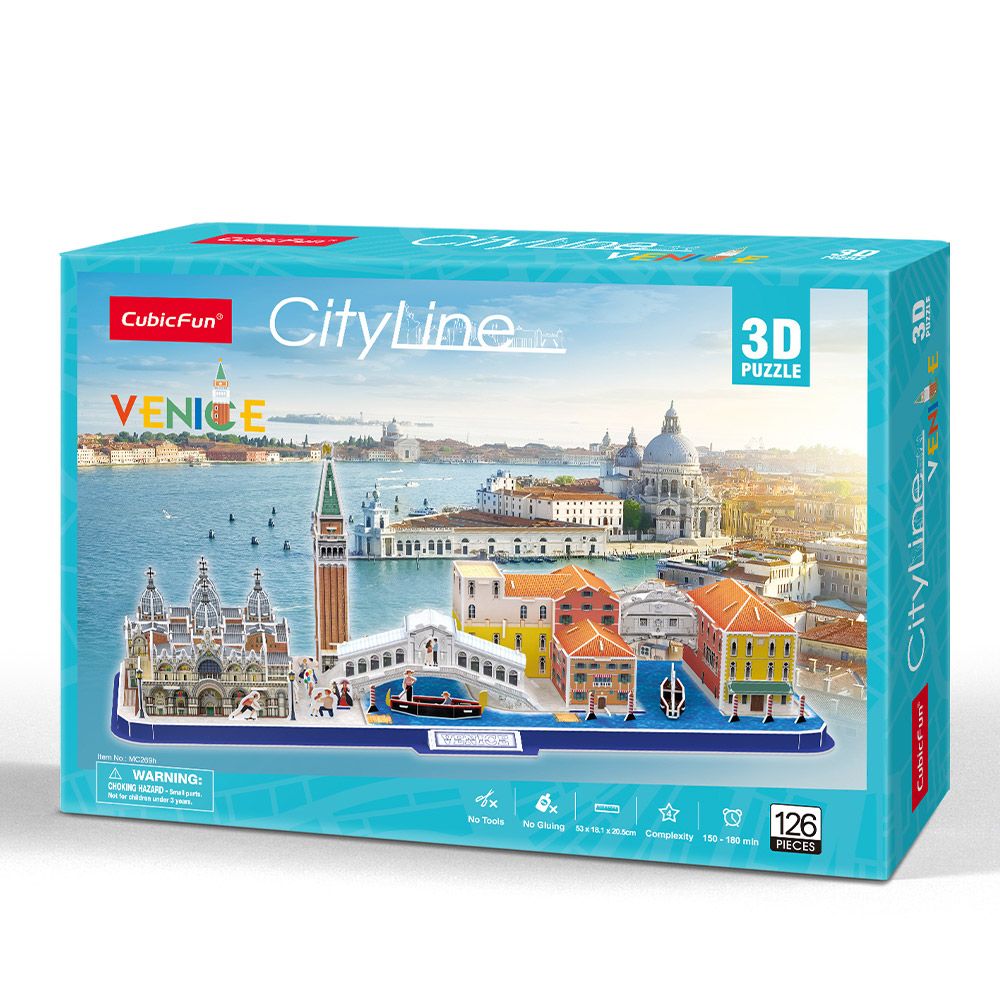 Puzzle 3D Cubic Fun 126 piese City Line Venice - poza 2