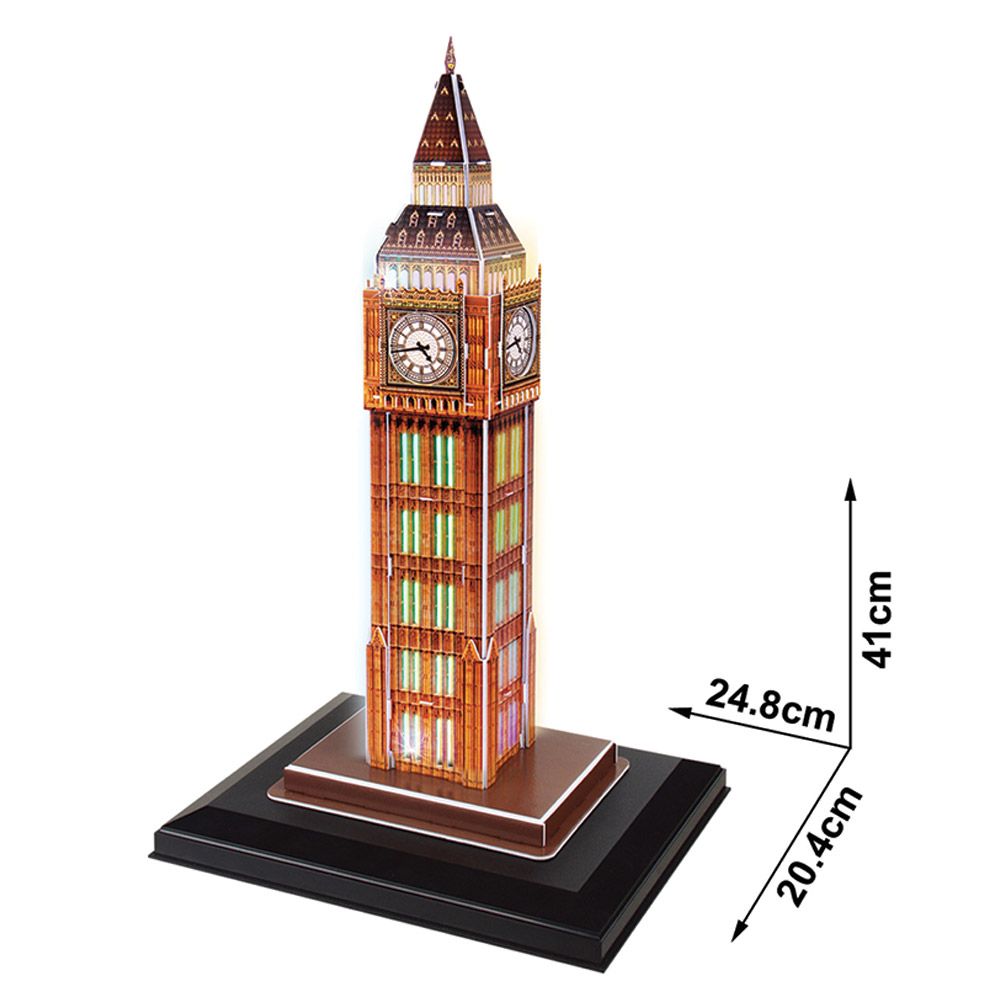 Puzzle 3D Cubic Fun 28 piese Big Ben baza cu leduri - poza 2
