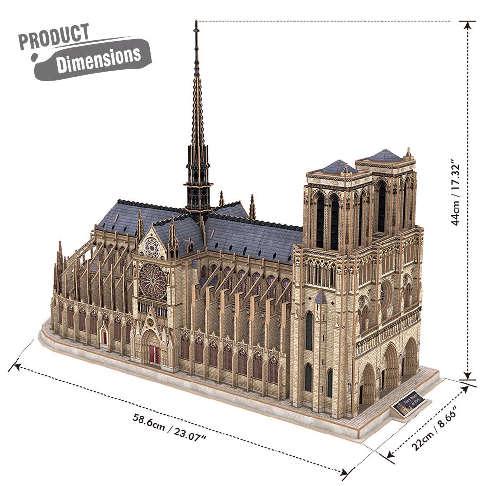 Puzzle 3d Cubic Fun 293 piese catedrala Notre Dame din Paris - poza 4