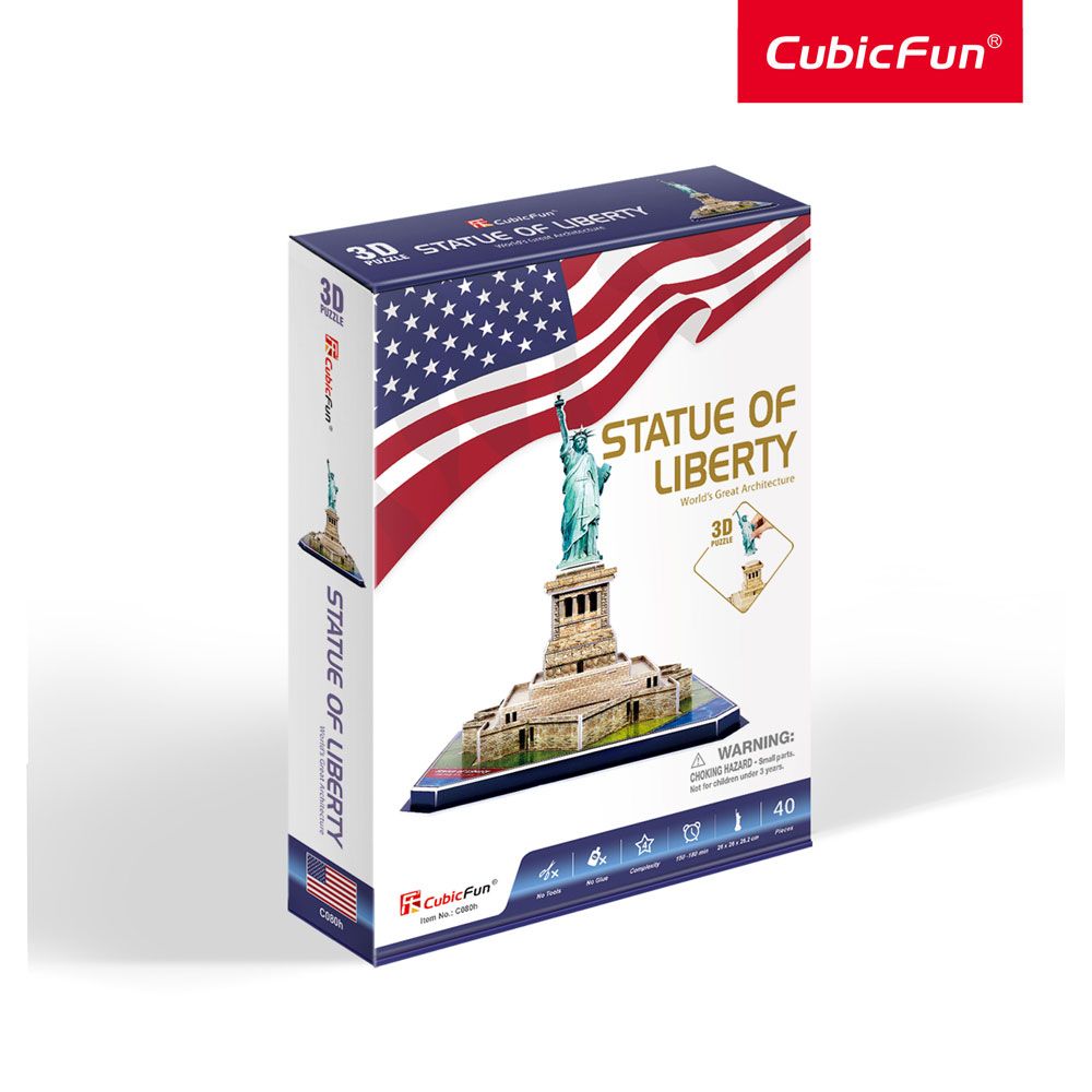 Puzzle 3D Cubic Fun 39 piese Statuia Libertatii - poza 2