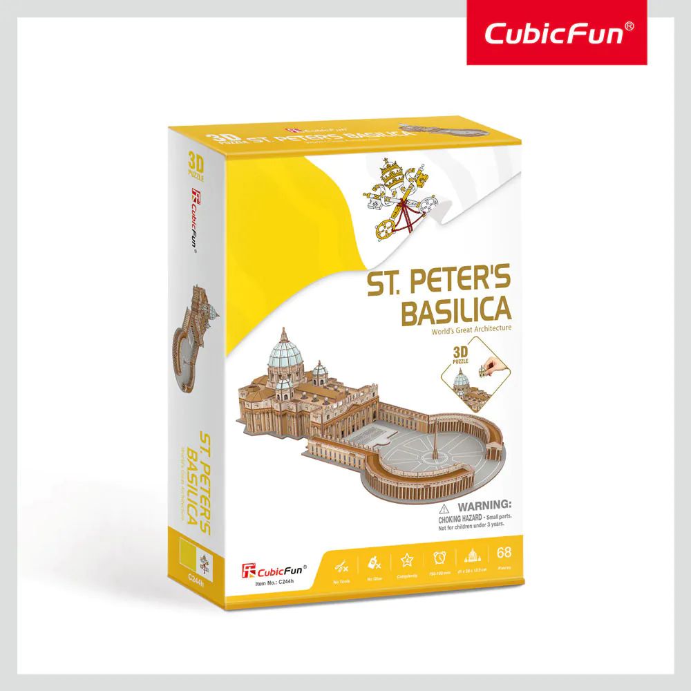 Puzzle 3D Cubic Fun Basilica Sf Petru 68 piese - poza 2