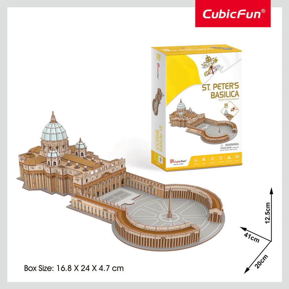 Puzzle 3D Cubic Fun Basilica Sf Petru 68 piese - poza 3